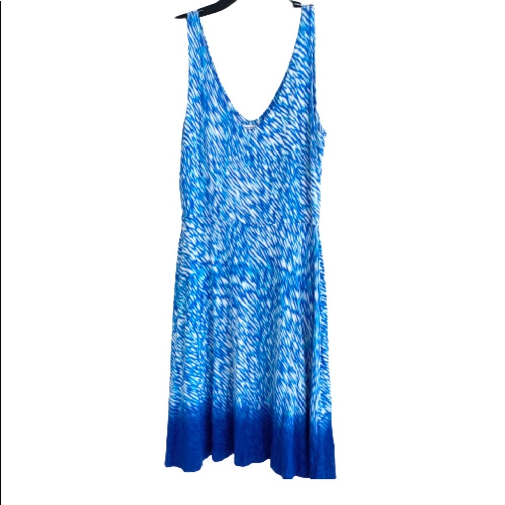 Athleta Reef Print Women's Dreaming Dress Blue And White Size Medium - Picture 3 of 5